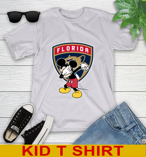 Florida Panthers NHL Hockey Dabbing Mickey Disney Sports Youth T-Shirt 5