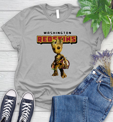 Washington Redskins NFL Football Groot Marvel Guardians Of The Galaxy Women's T-Shirt 5