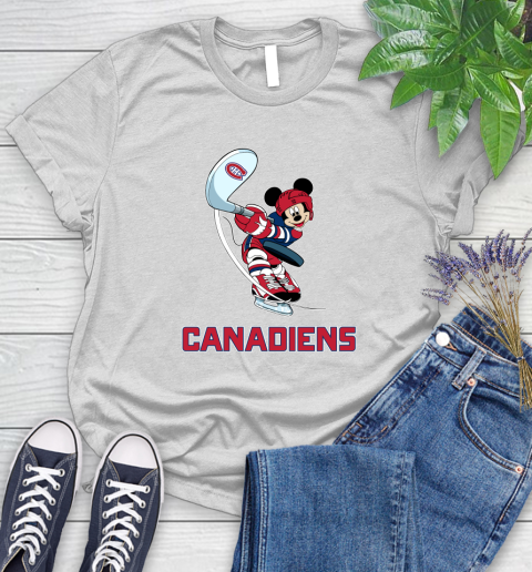 NHL Hockey Montreal Canadiens Cheerful Mickey Mouse Shirt Women's T-Shirt 2