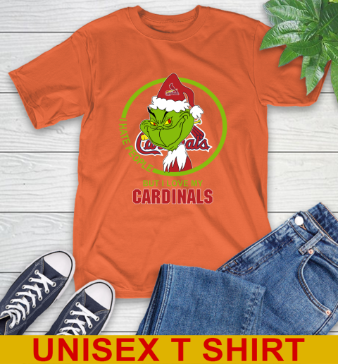 St.Louis Cardinals MLB Christmas Grinch I Hate People But I Love My  Favorite Baseball Team T-Shirt