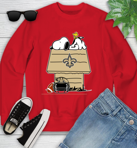 New Orleans Saints NFL Football Snoopy Woodstock The Peanuts Movie Youth Sweatshirt 9