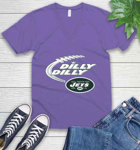 NFL New York Jets Dilly Dilly Football Sports V-Neck T-Shirt 10