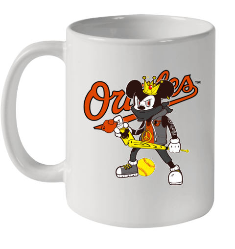 Baltimore Orioles MLB Baseball Mickey Peace Sign Sports Ceramic Mug 11oz