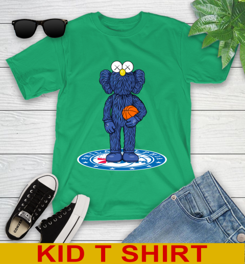NBA Basketball Philadelphia 76ers Kaws Bff Blue Figure Shirt Youth T-Shirt 6