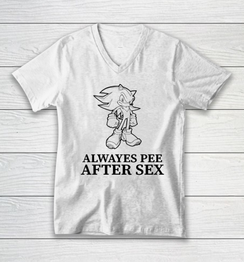 Sonic Always Pee After Sex V-Neck T-Shirt