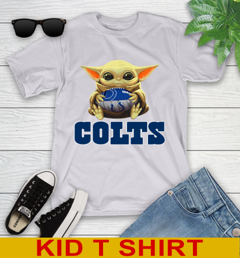 NFL Football Indianapolis Colts Baby Yoda Star Wars Shirt Youth T-Shirt 5