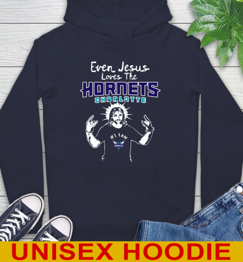 Charlotte Hornets NBA Basketball Even Jesus Loves The Hornets Shirt Hoodie - Image 4