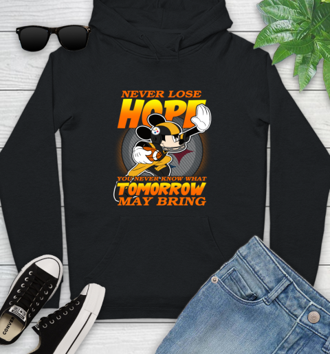 Pittsburgh Steelers NFL Football Mickey Disney Never Lose Hope Youth Hoodie