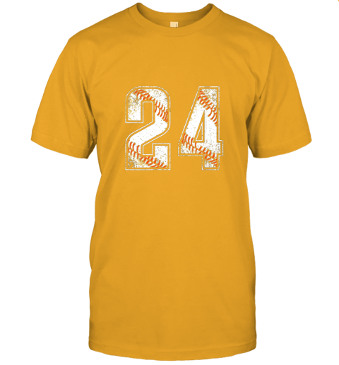 x44n 24 baseball jersey number 24 vintage retro birthday gift jersey t shirt 60 front gold
