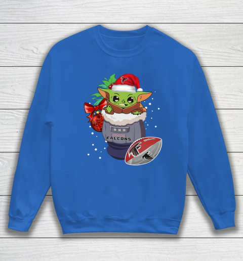Atlanta Falcons Christmas Baby Yoda Star Wars Funny Happy NFL Sweatshirt 7