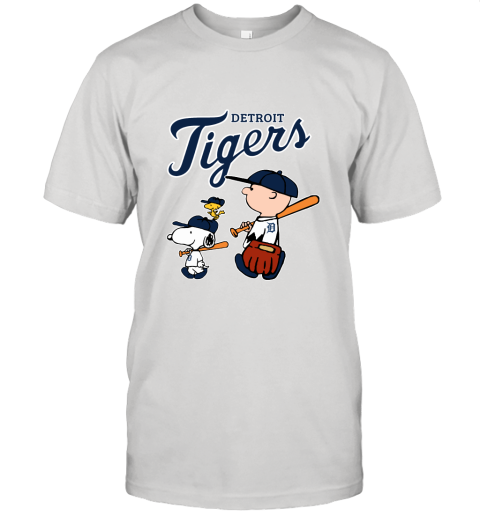 Detroit Tigers Let's Play Baseball Together Snoopy MLB Unisex Jersey Tee