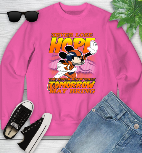 Denver Broncos NFL Football Mickey Disney Never Lose Hope Youth Sweatshirt 6