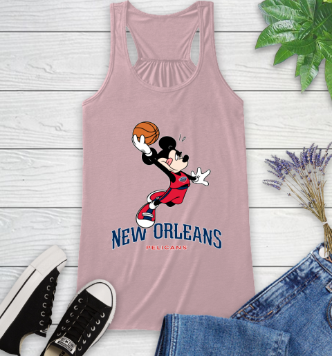 NBA Basketball New Orleans Pelicans Cheerful Mickey Mouse Shirt Racerback Tank 10