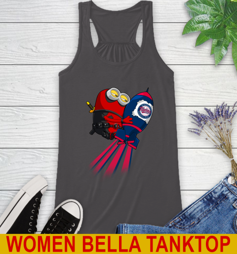 MLB Baseball Minnesota Twins Deadpool Minion Marvel Shirt Racerback Tank 10