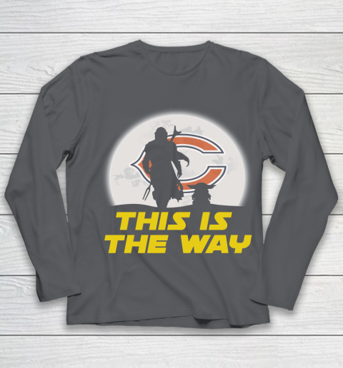 Chicago Bears NFL Football Star Wars Yoda And Mandalorian This Is The Way Youth Long Sleeve 6