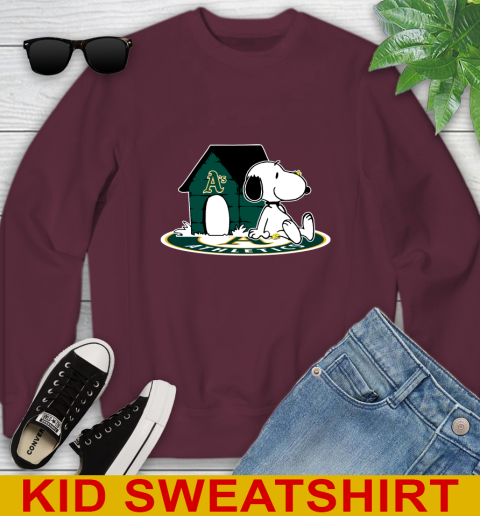 MLB Baseball Oakland Athletics Snoopy The Peanuts Movie Shirt Youth Sweatshirt 5