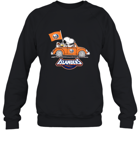 Snoopy And Woodstock Ride The New York Islander Car NHL Sweatshirt
