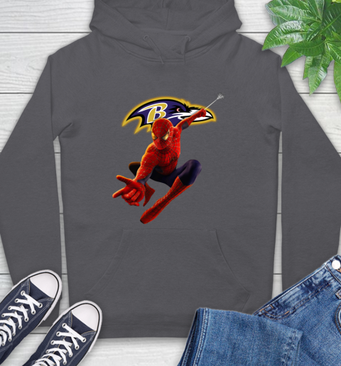 NFL Spider Man Avengers Endgame Football Baltimore Ravens Hoodie 7