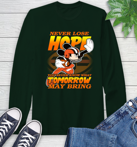 Cleveland Browns NFL Football Mickey Disney Never Lose Hope Long Sleeve T-Shirt 7