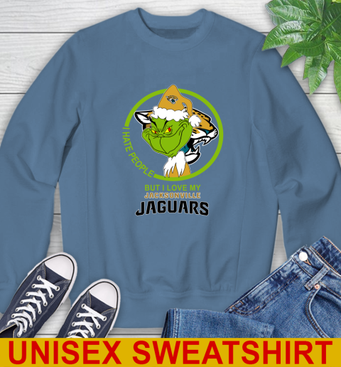 Jacksonville Jaguars NFL Christmas Grinch I Hate People But I Love My Favorite Football Team Sweatshirt 8
