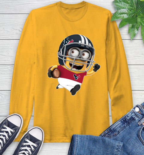 NFL Houston Texans Minions Disney Football Sports Long Sleeve T-Shirt 3