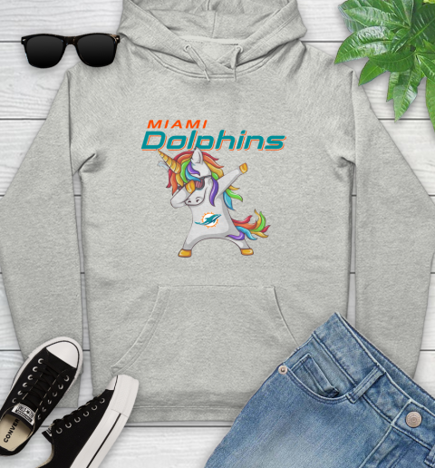 Miami Dolphins NFL Football Funny Unicorn Dabbing Sports Youth Hoodie