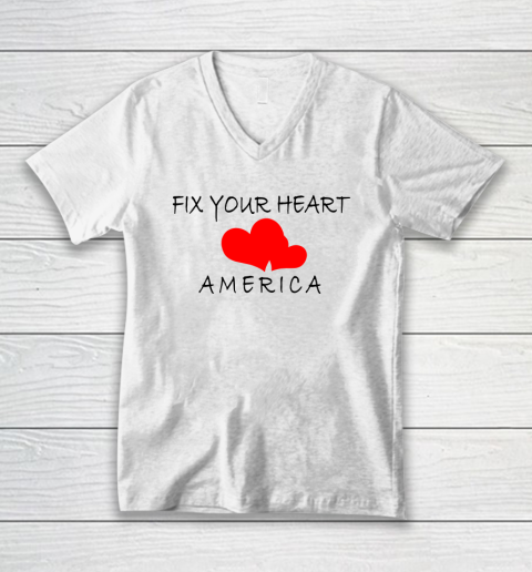FIX YOUR HEART AMERICA V-Neck T-Shirt