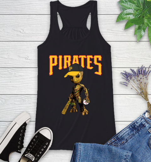 MLB Pittsburgh Pirates Groot Guardians Of The Galaxy Baseball Racerback Tank 2