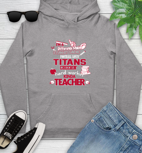 Tennessee Titans NFL I'm A Difference Making Student Caring Football Loving Kinda Teacher Youth Hoodie 6