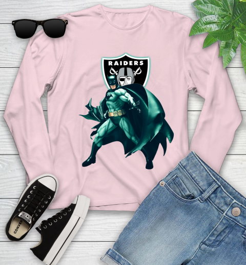 NFL Batman Football Sports Oakland Raiders Youth Long Sleeve 10