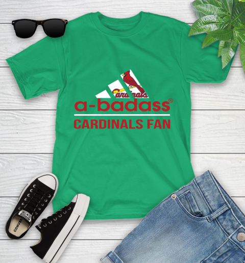 MLB A Badass St.Louis Cardinals Fan Adidas Baseball Sports Youth T-Shirt 8