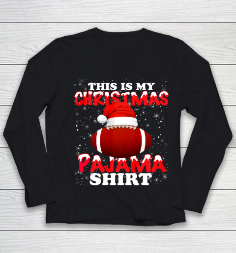 Football Christmas Gifts Santa Hat Funny Xmas Pajamas Youth Long Sleeve