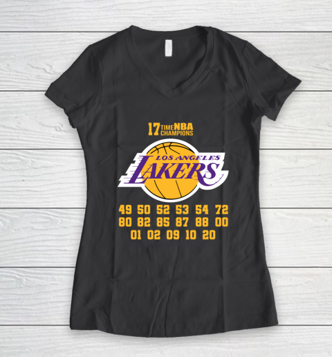 Los Angeles Lakers Finals Champions 17 Time Nba Champions Women's V-Neck T-Shirt 6