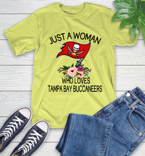 NFL Just A Woman Who Loves Tampa Bay Buccaneers Football Sports T-Shirt 8