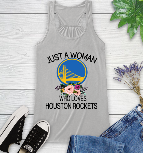 NBA Just A Woman Who Loves Houston Rockets Basketball Sports Racerback Tank