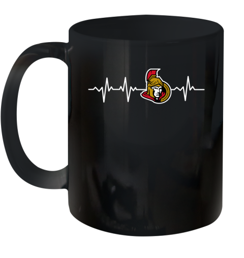 Ottawa Senators NHL Hockey Heart Beat Shirt Ceramic Mug 11oz