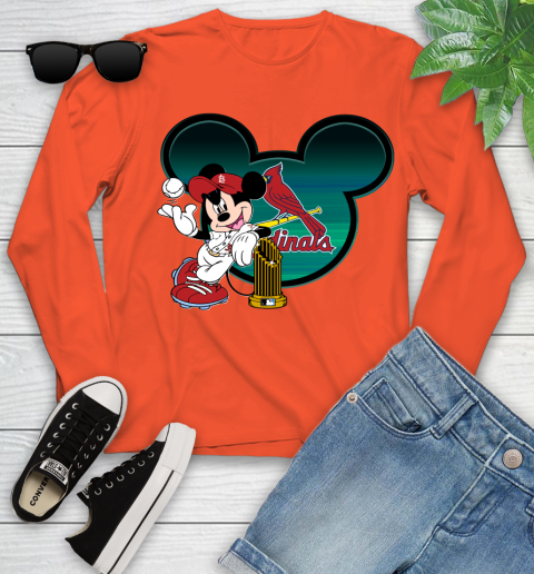 MLB St.Louis Cardinals The Commissioner's Trophy Mickey Mouse Disney Youth Long Sleeve 4