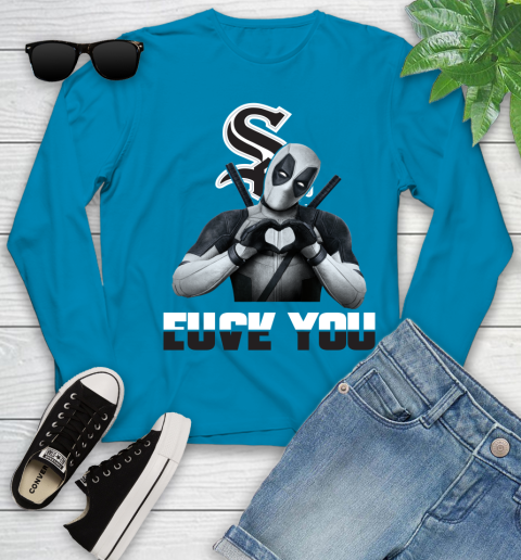MLB Chicago White Sox Deadpool Love You Fuck You Baseball Sports Youth Long Sleeve 8