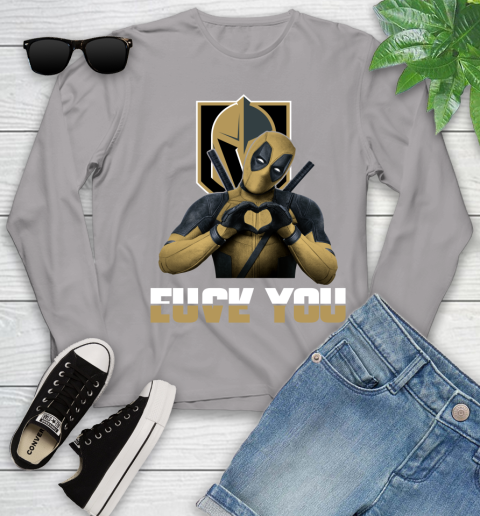 NHL Vegas Golden Knights Deadpool Love You Fuck You Hockey Sports Youth Long Sleeve 5