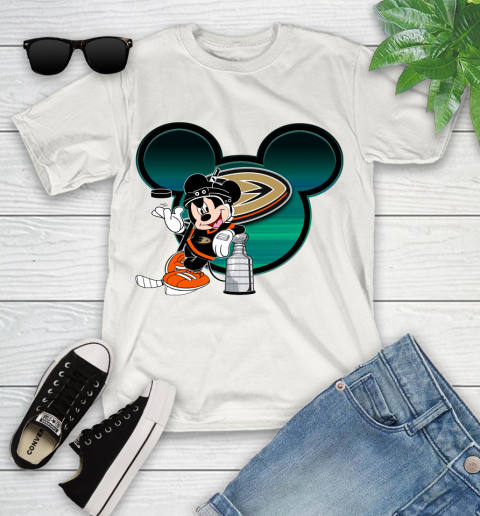 NHL Anaheim Ducks Stanley Cup Mickey Mouse Disney Hockey T Shirt Youth T-Shirt