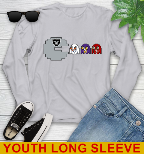 Oakland Raiders NFL Football Pac Man Champion Youth Long Sleeve 6
