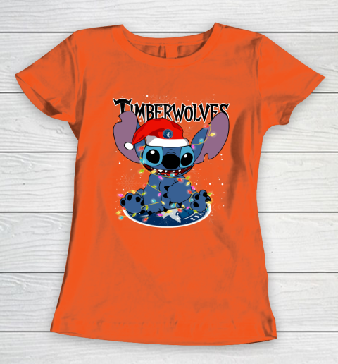 Minnesota Timberwolves NBA noel stitch Basketball Christmas Women's T-Shirt 2