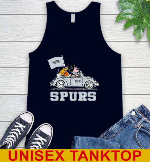 NBA Basketball San Antonio Spurs Pluto Mickey Driving Disney Shirt Tank Top 3