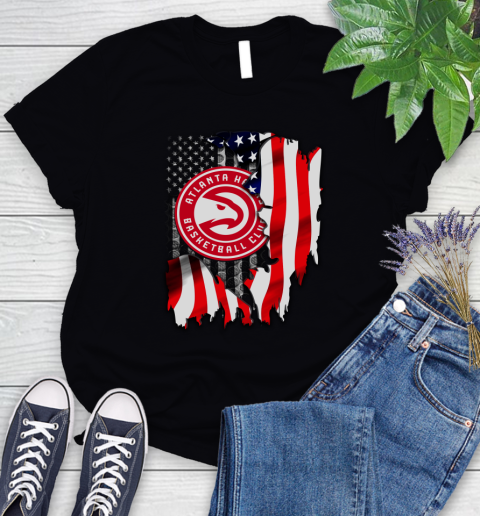 Atlanta Hawks NBA Basketball American Flag Women's T-Shirt