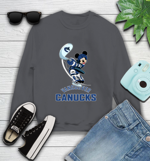 NHL Hockey Vancouver Canucks Cheerful Mickey Mouse Shirt Sweatshirt 6