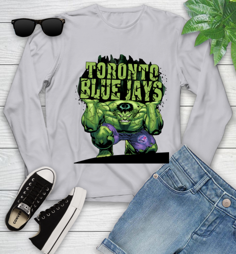 Toronto Blue Jays MLB Baseball Incredible Hulk Marvel Avengers Sports Youth Long Sleeve 5