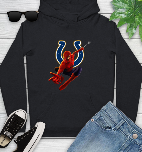NFL Spider Man Avengers Endgame Football Indianapolis Colts Youth Hoodie 2
