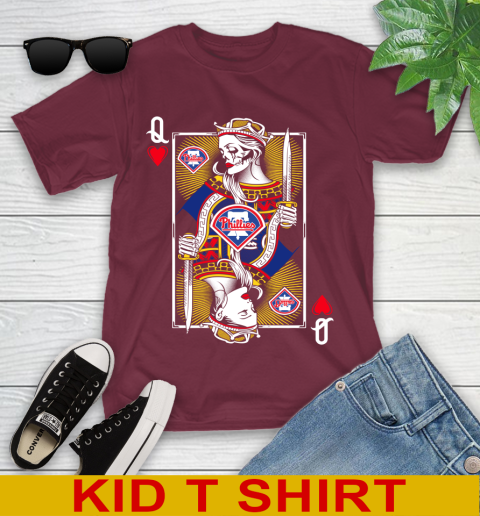 MLB Baseball Philadelphia Phillies The Queen Of Hearts Card Shirt Youth T-Shirt 5
