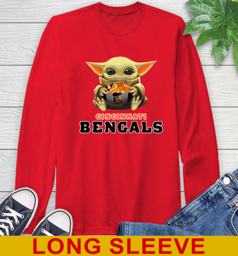 NFL Football Cincinnati Bengals Baby Yoda Star Wars Shirt Long Sleeve T-Shirt 10