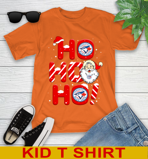 Toronto Blue Jays MLB Baseball Ho Ho Ho Santa Claus Merry Christmas Shirt Youth T-Shirt 8
